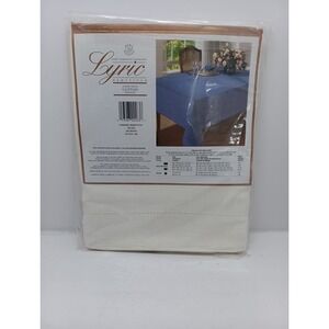Kemp & Beatley Lyric Hemstitch White Tablecloth 52x70 Oblong Cotton Blend